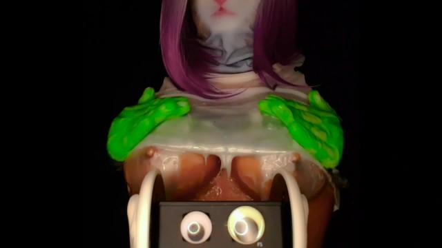 =^.^= ASMR Slime goey as F*ck！超级湿胸的声音---Elle ASMR