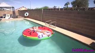 Big boobs blond get fucked on a raft - FoxxxLife