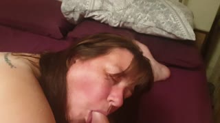 Bbw with butt plug sucks and fucks stranger