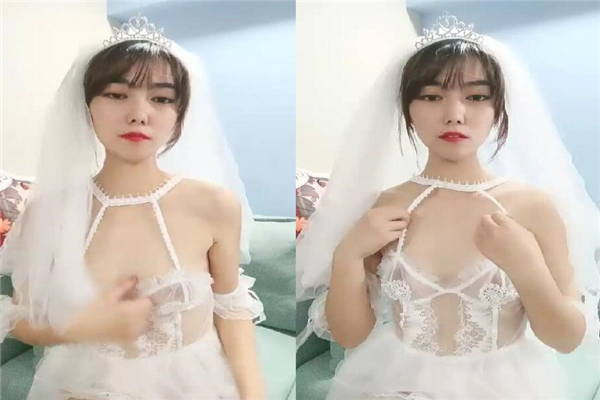 女婚纱情趣装自慰诱惑毛毛非常浓密两跳蛋双管齐下拿胶布跳蛋粘上震动阴蒂高潮呻吟