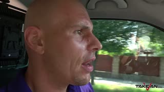 Glassed gipsy model kicked out of van with cum covered pussy