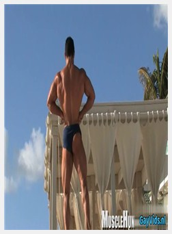 肌肉同性恋rimjob和射液