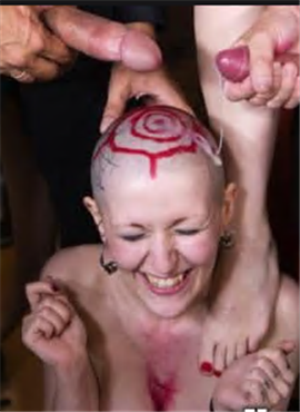 Petite Slut Nerea Falco Shaves Head and Gets Gang Fucked in