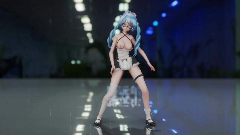 MMD-58 白丝眼镜女仆Miku KDA 极品反差婊 巨乳爆操 淫叫狂干到腿软