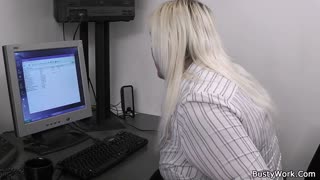 He uses busty blonde women at work