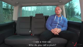 Loud screaming redhead filled with cum in driving car scared to be pregnant