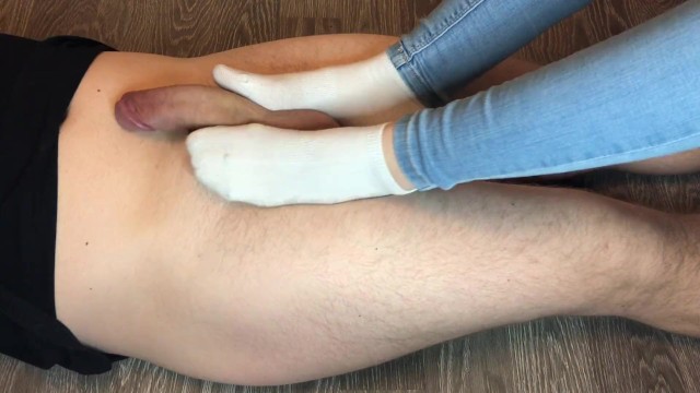 kelly_feet出汗的白袜子青少年袜子工作袜女主人