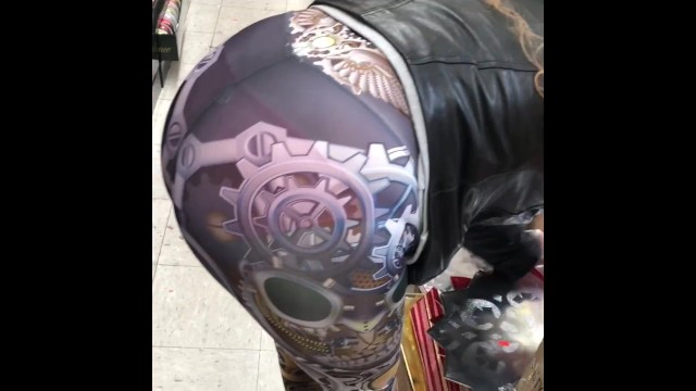 透视设计师紧身裤粉色内裤圣诞购物