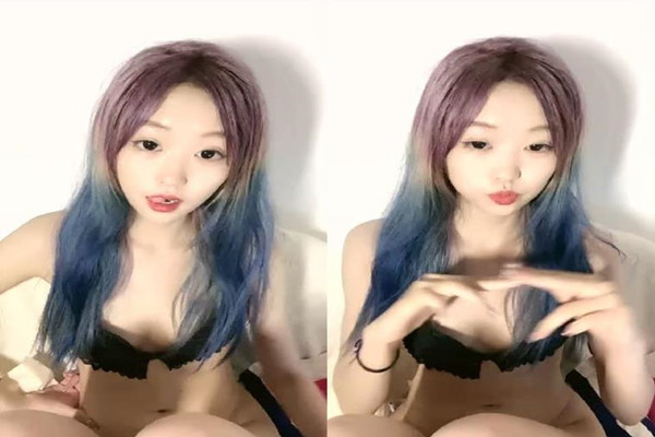 纯欲系天花板高颜值极品美少女新染的蓝发苗条贫乳奶子揉捏掰开紧致粉穴