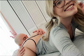 Hot Blonde Gets Cum On Her Glasses