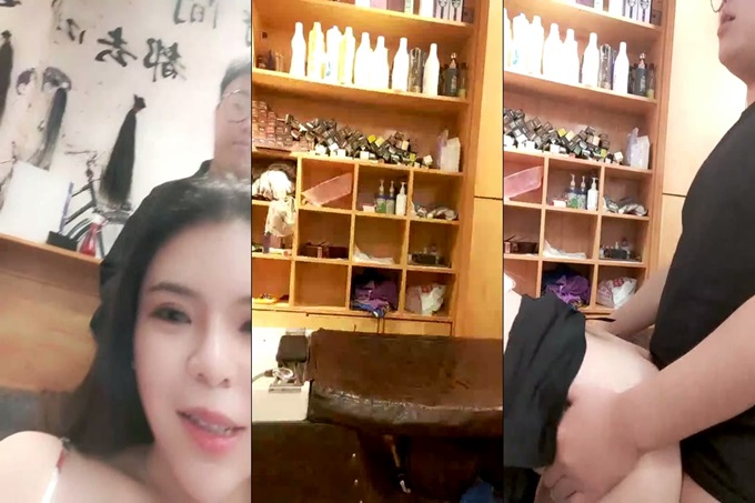 zhubo骚气妹子理发店勾引小哥啪啪 伸进衣服摸奶子口交尿尿抬腿抽插呻吟娇喘 很是诱惑喜欢不要错过