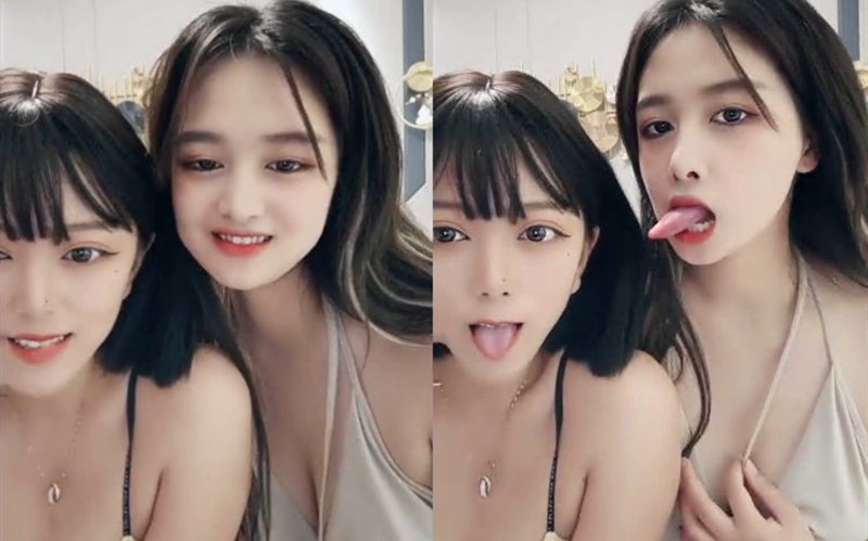 冷艳短发美女带闺蜜一起激情啪啪旁边观战近距离特写吸蛋，第一视角正面抽插骑乘蜜桃臀上下套弄操的好爽一直喊