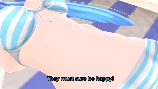 MMD女巨人Vore-Miku在海滩上